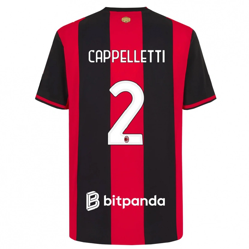 Danxen Mujer Camiseta Mattia Cappelletti #2 Rojo Negro Blanco 1ª Equipación 2026/27 La Camisa