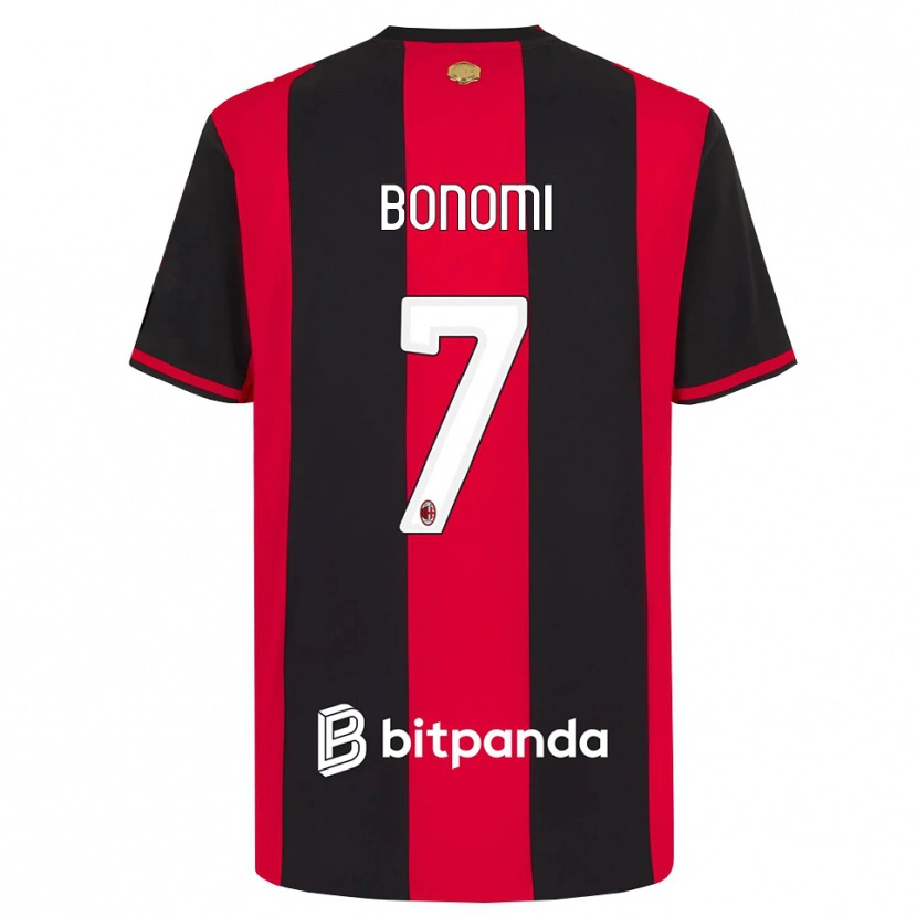 Danxen Mujer Camiseta Alessandro Bonomi #7 Rojo Negro Blanco 1ª Equipación 2026/27 La Camisa