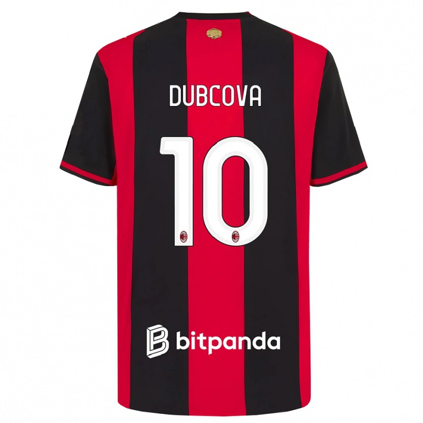 Danxen Mujer Camiseta Kamila Dubcova #10 Rojo Negro Blanco 1ª Equipación 2026/27 La Camisa