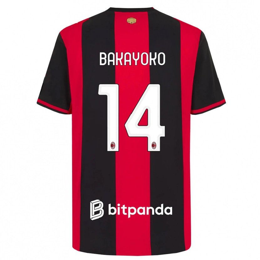 Danxen Mujer Camiseta Tiemoue Bakayoko #14 Rojo Negro Blanco 1ª Equipación 2026/27 La Camisa