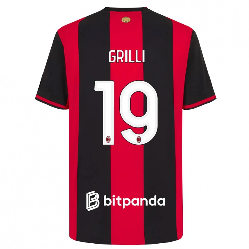 Danxen Mujer Camiseta Lorenzo Grilli #19 Rojo Negro Blanco 1ª Equipación 2026/27 La Camisa