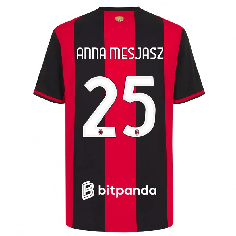 Danxen Mujer Camiseta Małgorzata Anna Mesjasz #25 Rojo Negro Blanco 1ª Equipación 2026/27 La Camisa