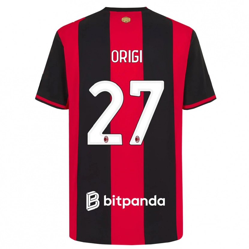 Danxen Mujer Camiseta Divock Origi #27 Rojo Negro Blanco 1ª Equipación 2026/27 La Camisa