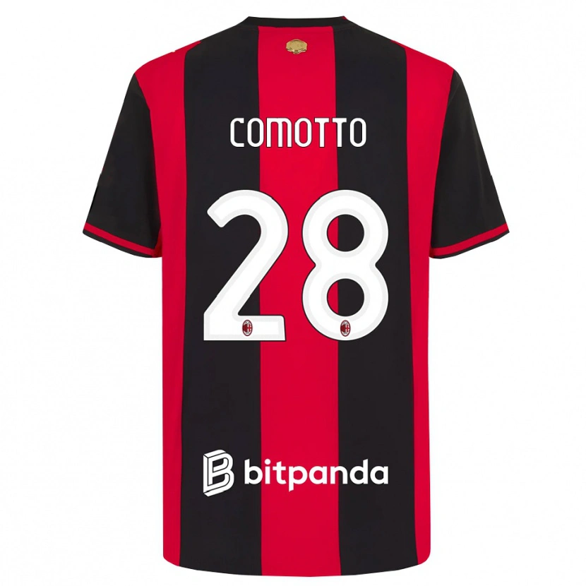 Danxen Mujer Camiseta Christian Comotto #28 Rojo Negro Blanco 1ª Equipación 2026/27 La Camisa