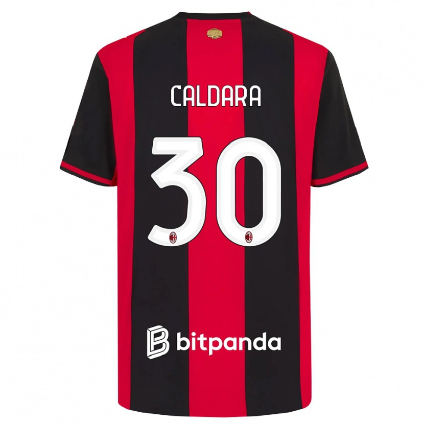Danxen Mujer Camiseta Mattia Caldara #30 Rojo Negro Blanco 1ª Equipación 2026/27 La Camisa