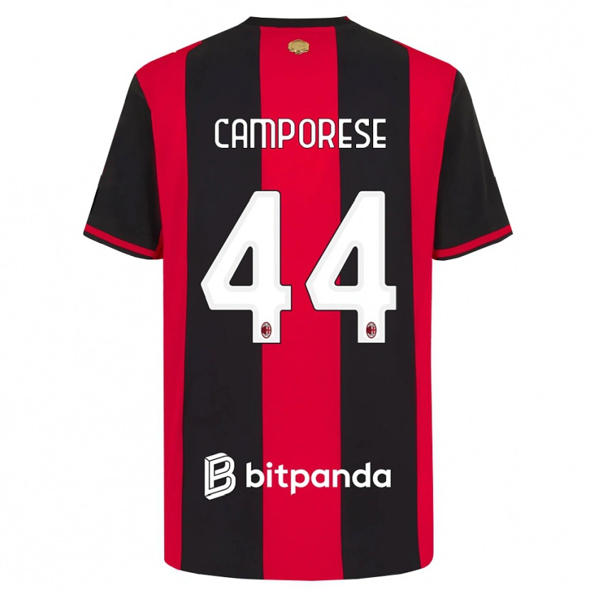 Danxen Mujer Camiseta Michele Camporese #44 Rojo Negro Blanco 1ª Equipación 2026/27 La Camisa