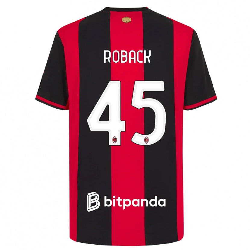 Danxen Mujer Camiseta Emil Roback #45 Rojo Negro Blanco 1ª Equipación 2026/27 La Camisa