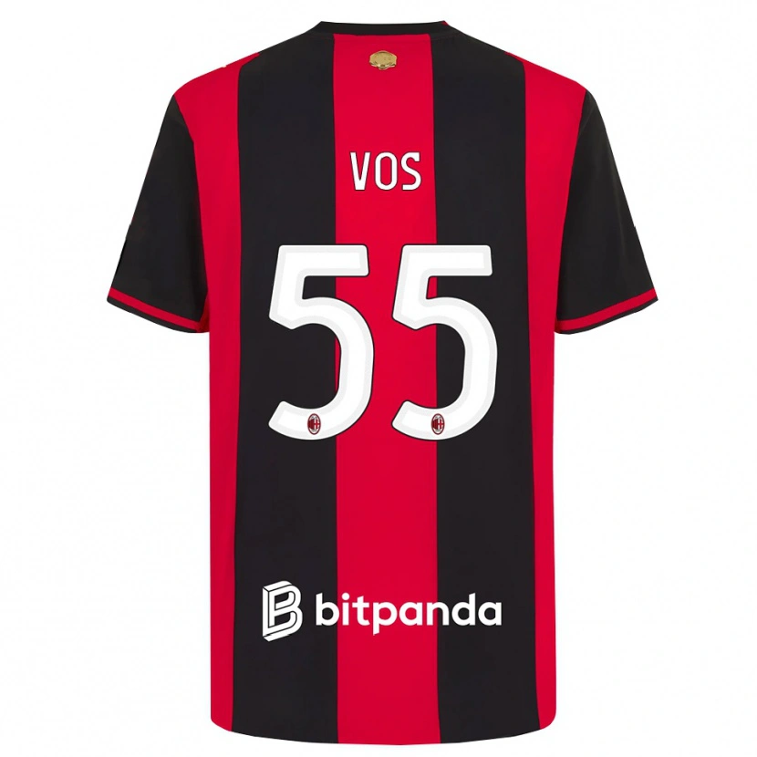Danxen Mujer Camiseta Silvano Vos #55 Rojo Negro Blanco 1ª Equipación 2026/27 La Camisa