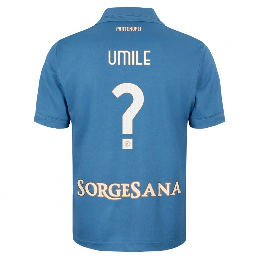 Danxen Mujer Camiseta Bruno Umile #0 Azul Neblina Blanco 1ª Equipación 2026/27 La Camisa