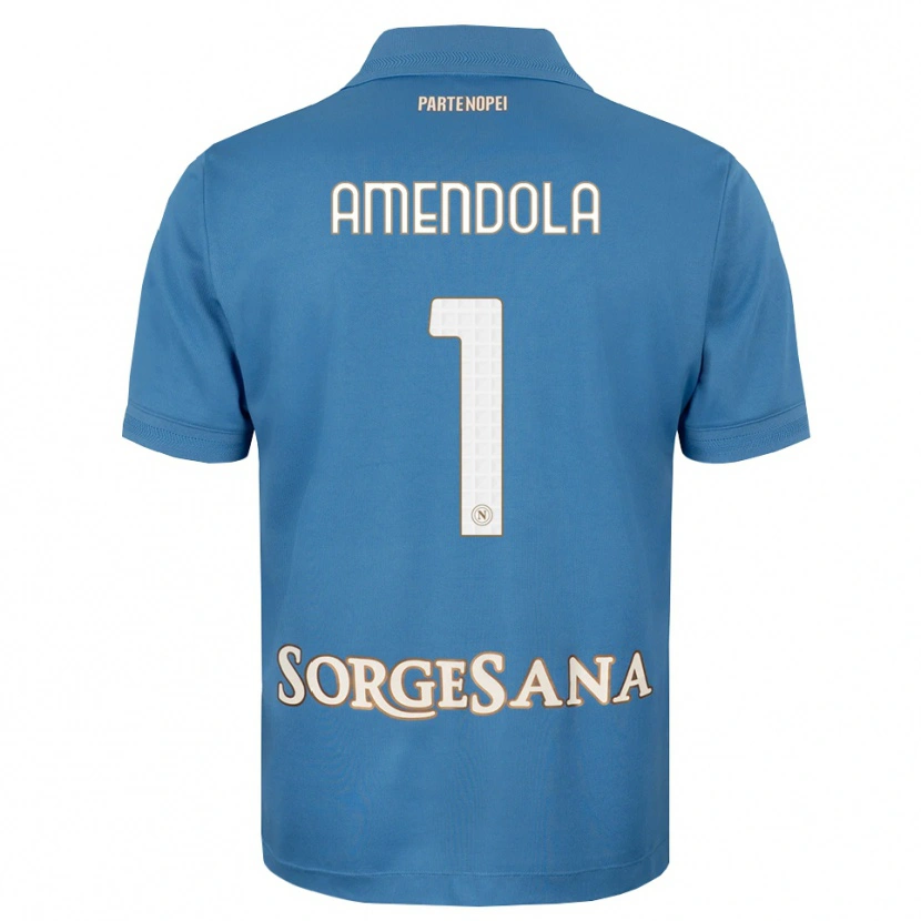 Danxen Mujer Camiseta Antonio Amendola #1 Azul Neblina Blanco 1ª Equipación 2026/27 La Camisa