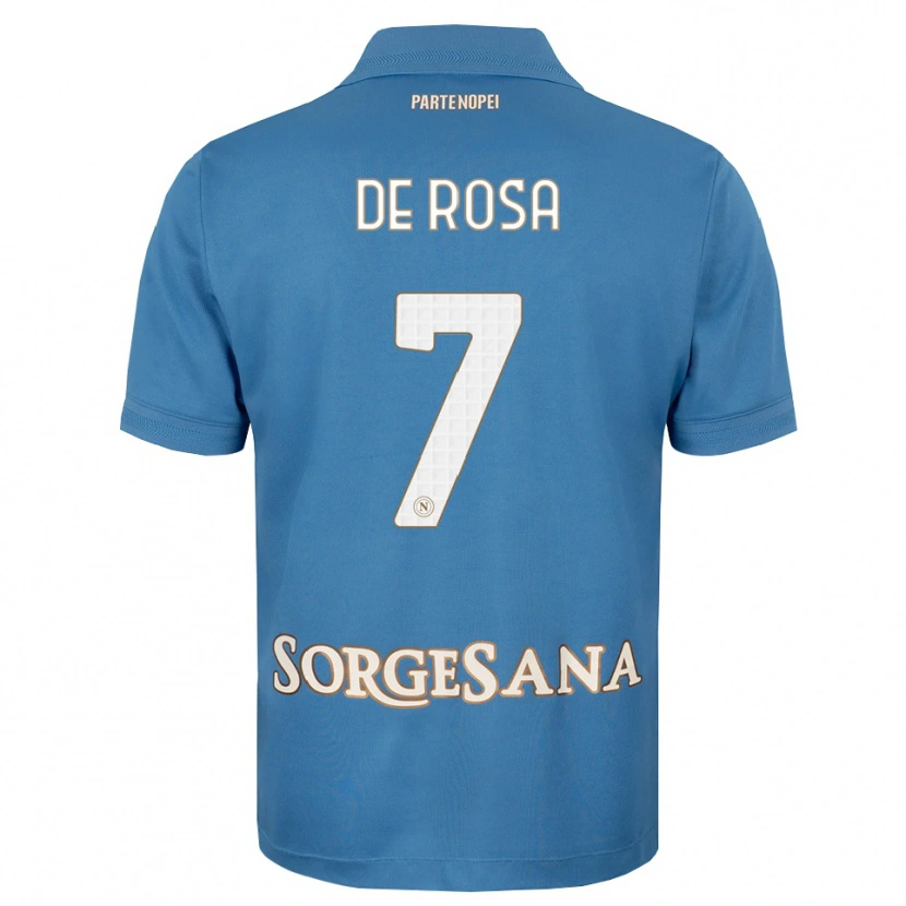 Danxen Mujer Camiseta Vincenzo De Rosa #7 Azul Neblina Blanco 1ª Equipación 2026/27 La Camisa