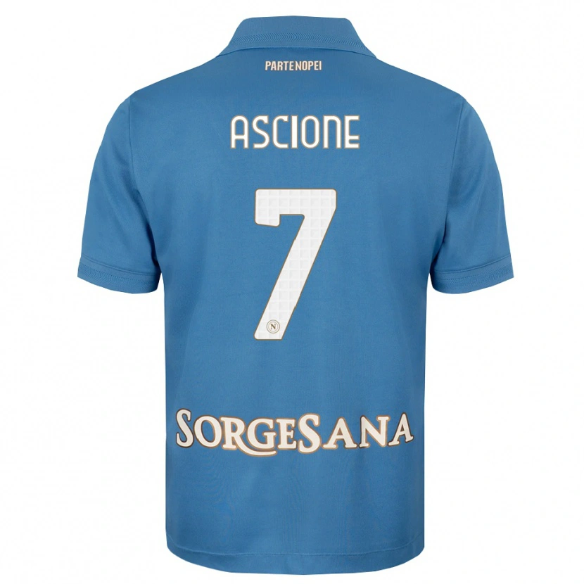 Danxen Mujer Camiseta Simone Ascione #7 Azul Neblina Blanco 1ª Equipación 2026/27 La Camisa