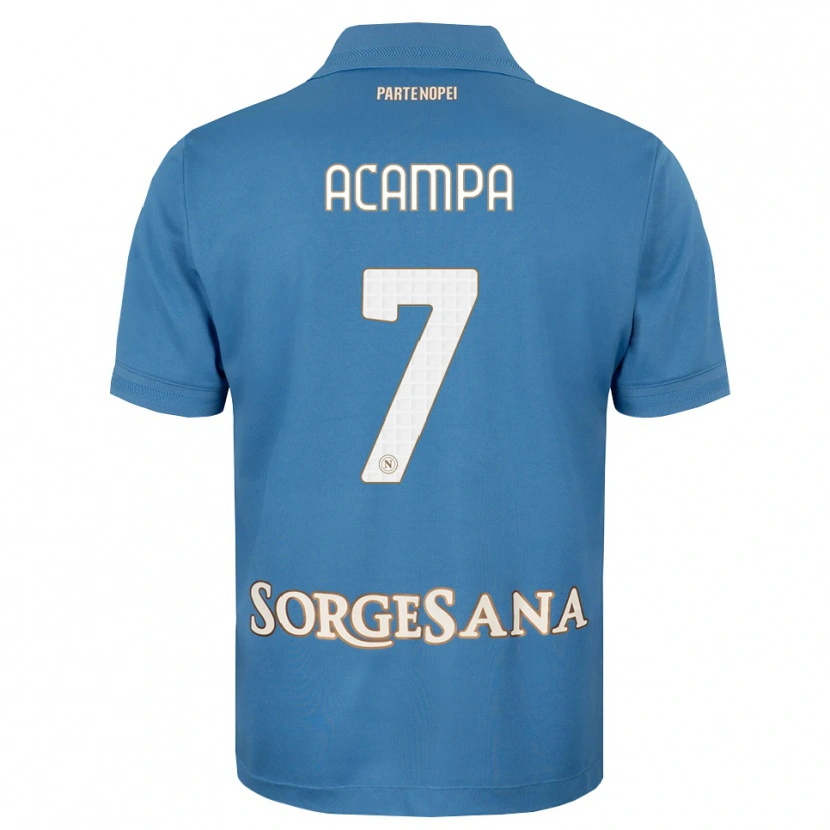 Danxen Mujer Camiseta Davide Acampa #7 Azul Neblina Blanco 1ª Equipación 2026/27 La Camisa