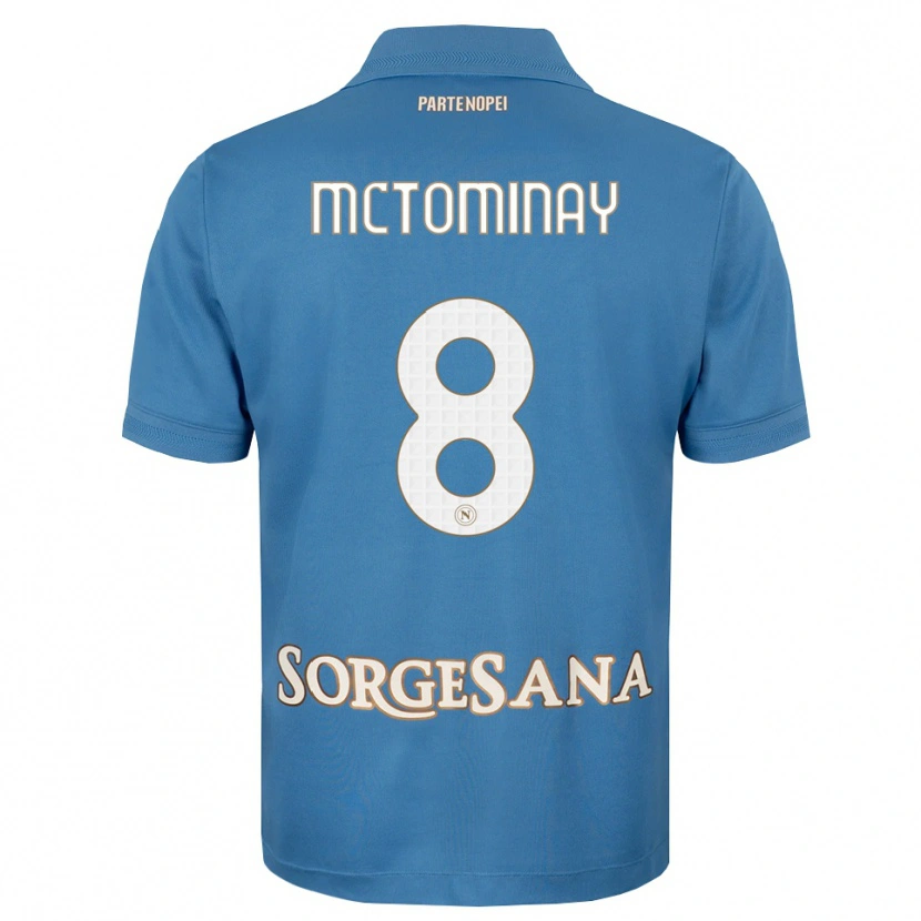 Danxen Mujer Camiseta Scott Mctominay #8 Azul Neblina Blanco 1ª Equipación 2026/27 La Camisa