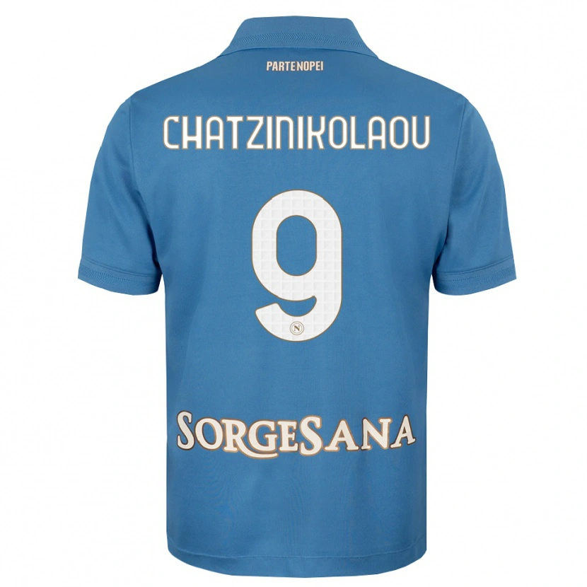 Danxen Mujer Camiseta Despoina Chatzinikolaou #9 Azul Neblina Blanco 1ª Equipación 2026/27 La Camisa
