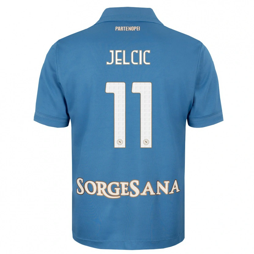 Danxen Mujer Camiseta Maja Jelčić #11 Azul Neblina Blanco 1ª Equipación 2026/27 La Camisa