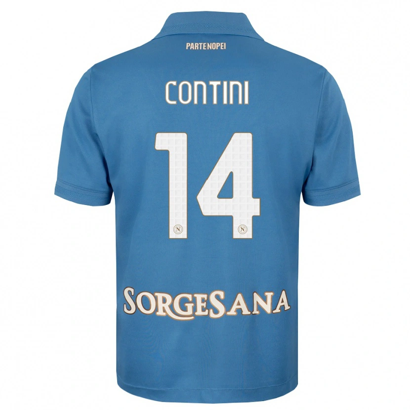 Danxen Mujer Camiseta Nikita Contini #14 Azul Neblina Blanco 1ª Equipación 2026/27 La Camisa