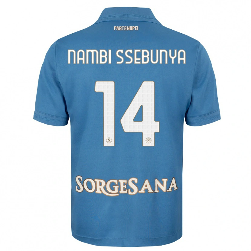 Danxen Mujer Camiseta Violah Nambi Ssebunya #14 Azul Neblina Blanco 1ª Equipación 2026/27 La Camisa