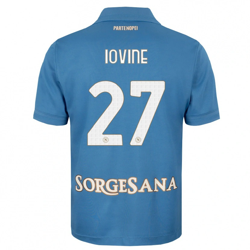 Danxen Mujer Camiseta Andrea Iovine #27 Azul Neblina Blanco 1ª Equipación 2026/27 La Camisa