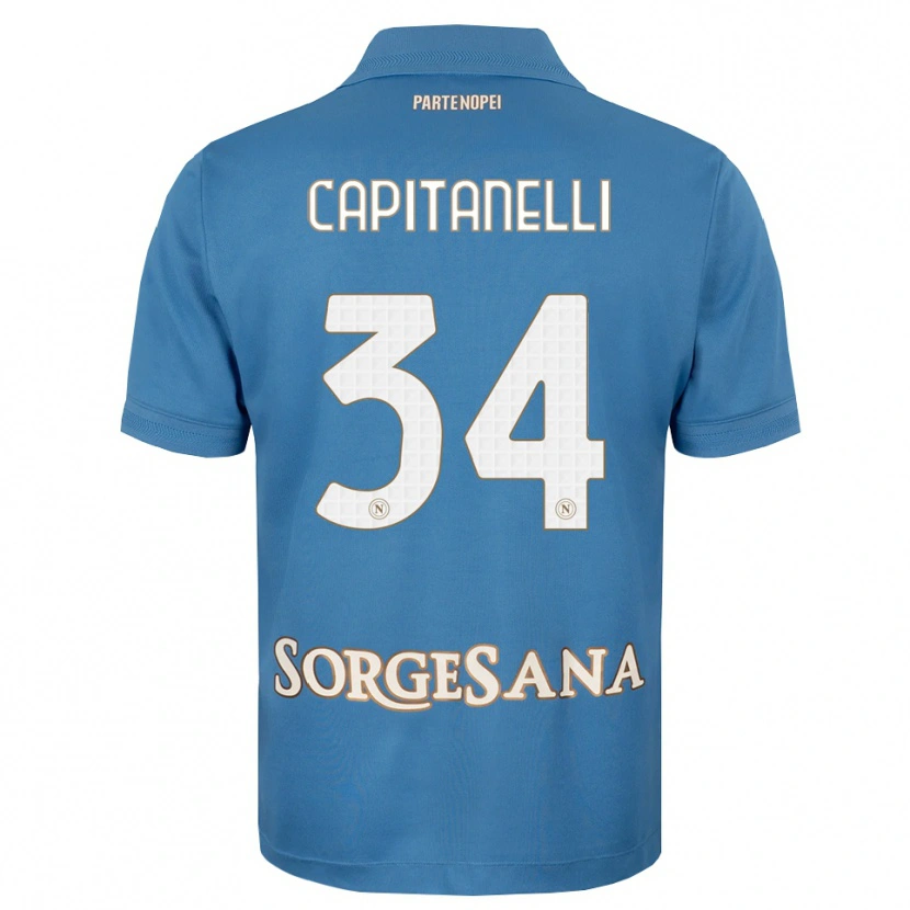 Danxen Mujer Camiseta Ilaria Capitanelli #34 Azul Neblina Blanco 1ª Equipación 2026/27 La Camisa