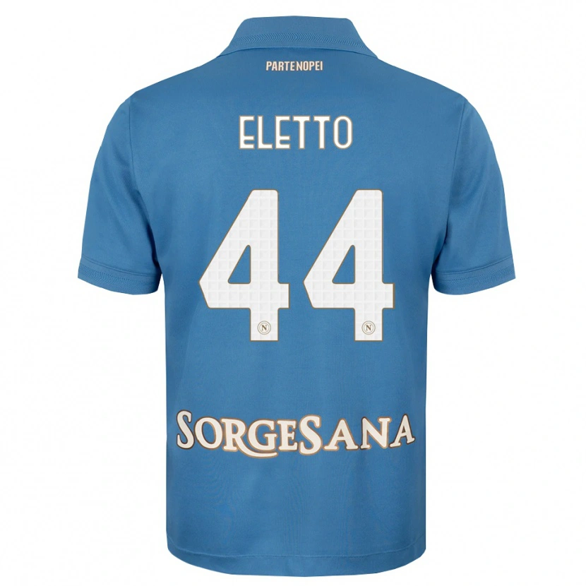 Danxen Mujer Camiseta Francesco Eletto #44 Azul Neblina Blanco 1ª Equipación 2026/27 La Camisa