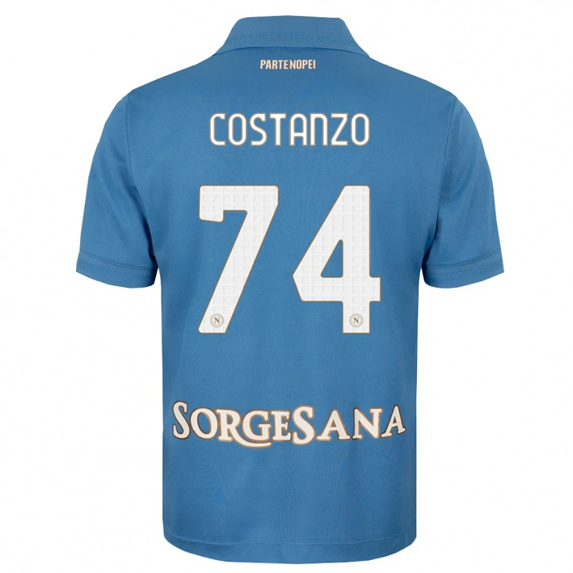 Danxen Mujer Camiseta Davide Costanzo #74 Azul Neblina Blanco 1ª Equipación 2026/27 La Camisa