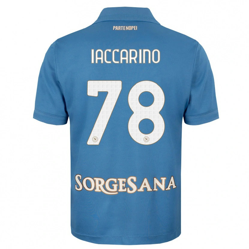 Danxen Mujer Camiseta Gennaro Iaccarino #78 Azul Neblina Blanco 1ª Equipación 2026/27 La Camisa