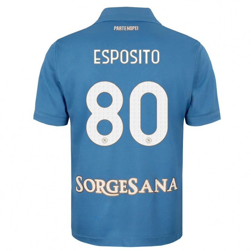 Danxen Mujer Camiseta Luigi Esposito #80 Azul Neblina Blanco 1ª Equipación 2026/27 La Camisa
