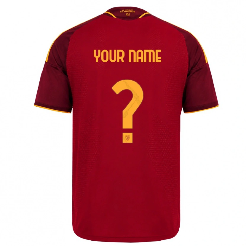 Danxen Mujer Camiseta Su Nombre #0 Rojo Dorado Amarillo 1ª Equipación 2026/27 La Camisa