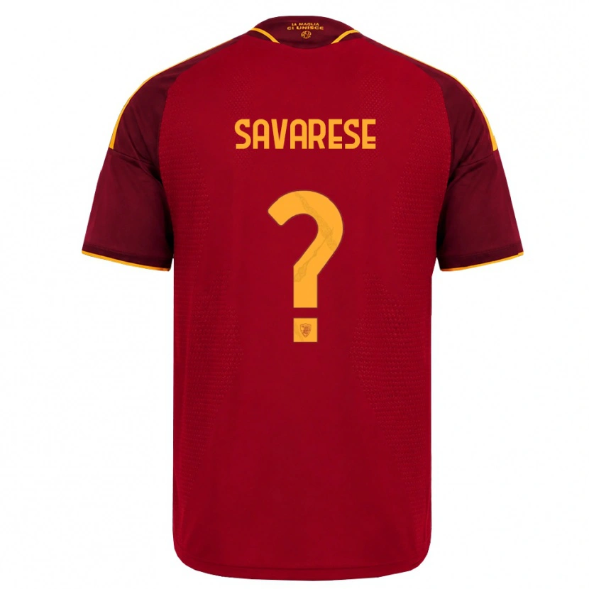 Danxen Mujer Camiseta Bruno Savarese #0 Rojo Dorado Amarillo 1ª Equipación 2026/27 La Camisa