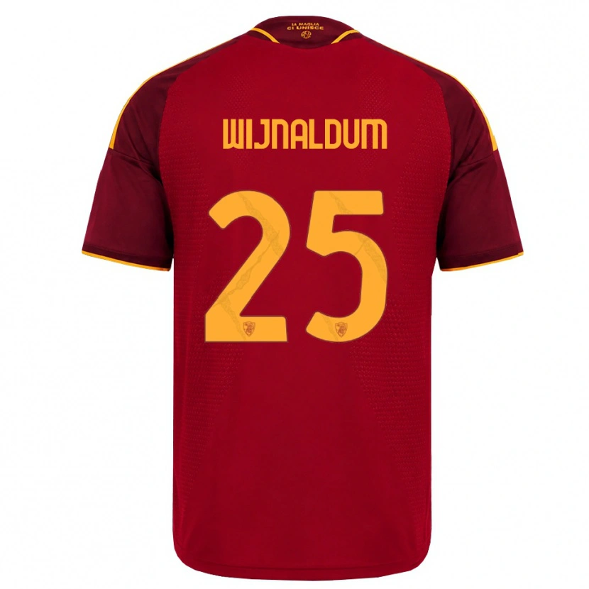 Danxen Mujer Camiseta Georginio Wijnaldum #25 Rojo Dorado Amarillo 1ª Equipación 2026/27 La Camisa