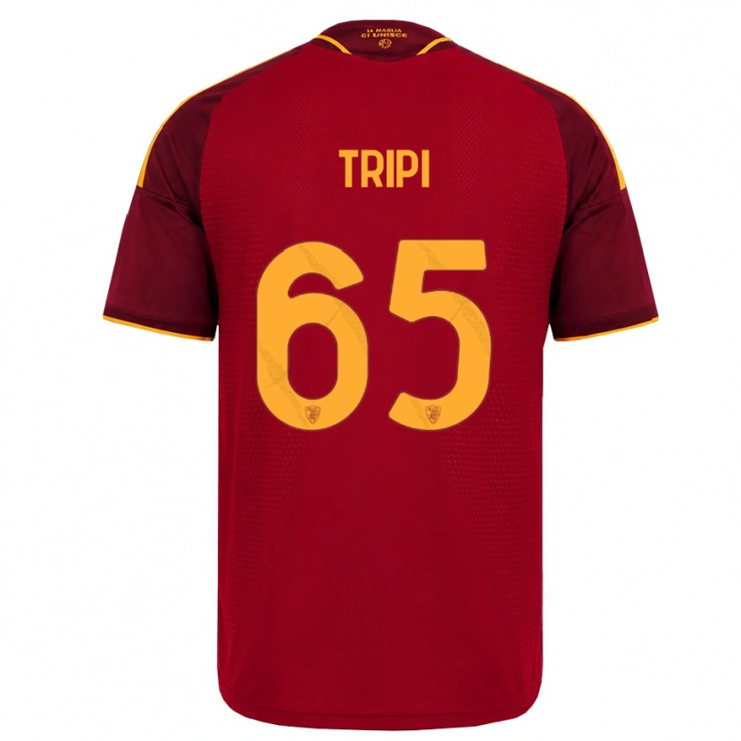 Danxen Mujer Camiseta Filippo Tripi #65 Rojo Dorado Amarillo 1ª Equipación 2026/27 La Camisa