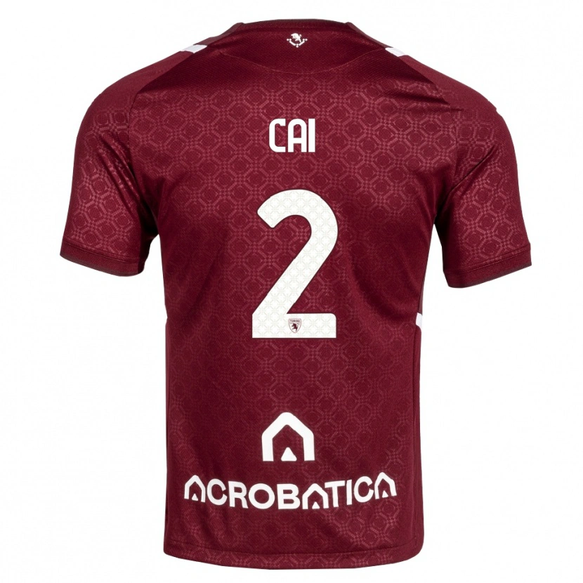 Danxen Mujer Camiseta Federico Cai #2 Burdeos Blanco 1ª Equipación 2026/27 La Camisa