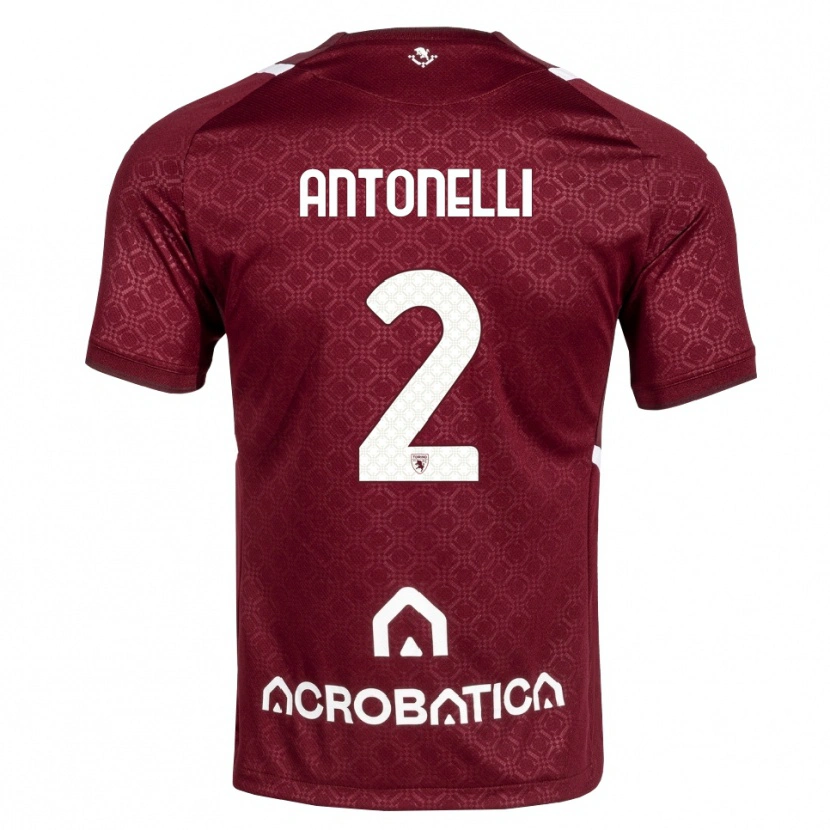 Danxen Mujer Camiseta Moise Antonelli #2 Burdeos Blanco 1ª Equipación 2026/27 La Camisa