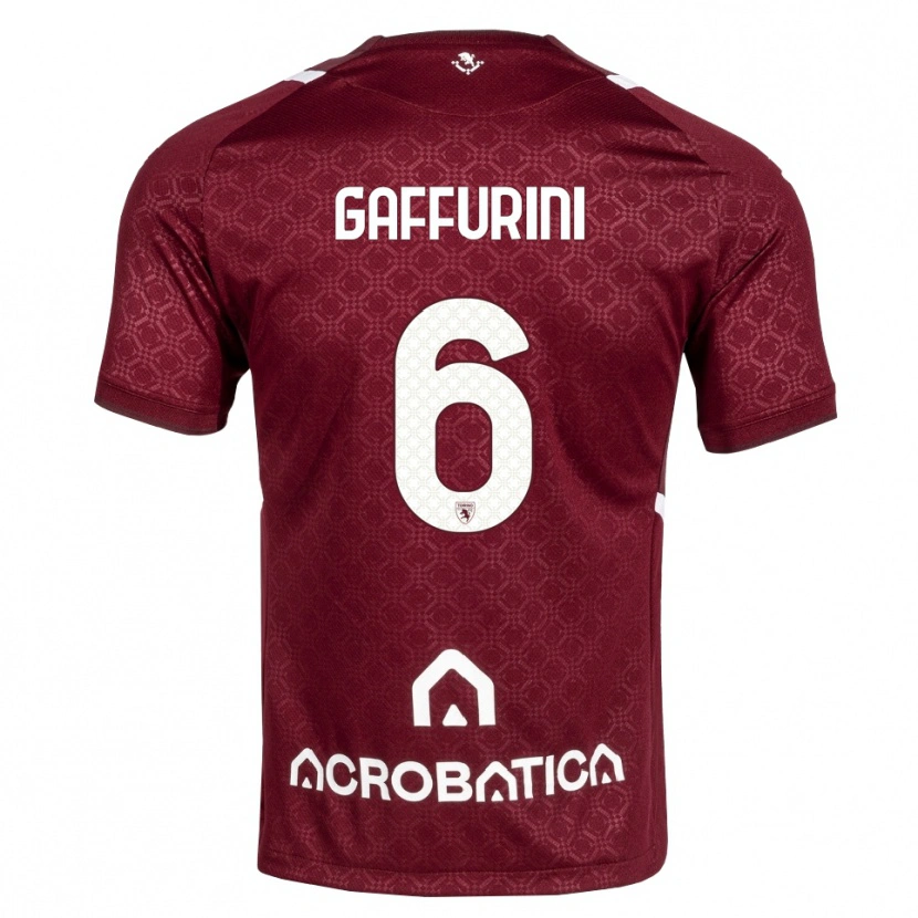 Danxen Mujer Camiseta Davide Gaffurini #6 Burdeos Blanco 1ª Equipación 2026/27 La Camisa