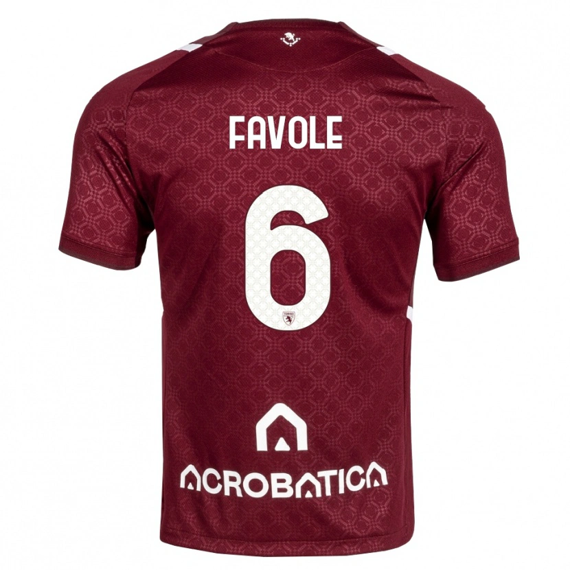Danxen Mujer Camiseta Stefania Favole #6 Burdeos Blanco 1ª Equipación 2026/27 La Camisa
