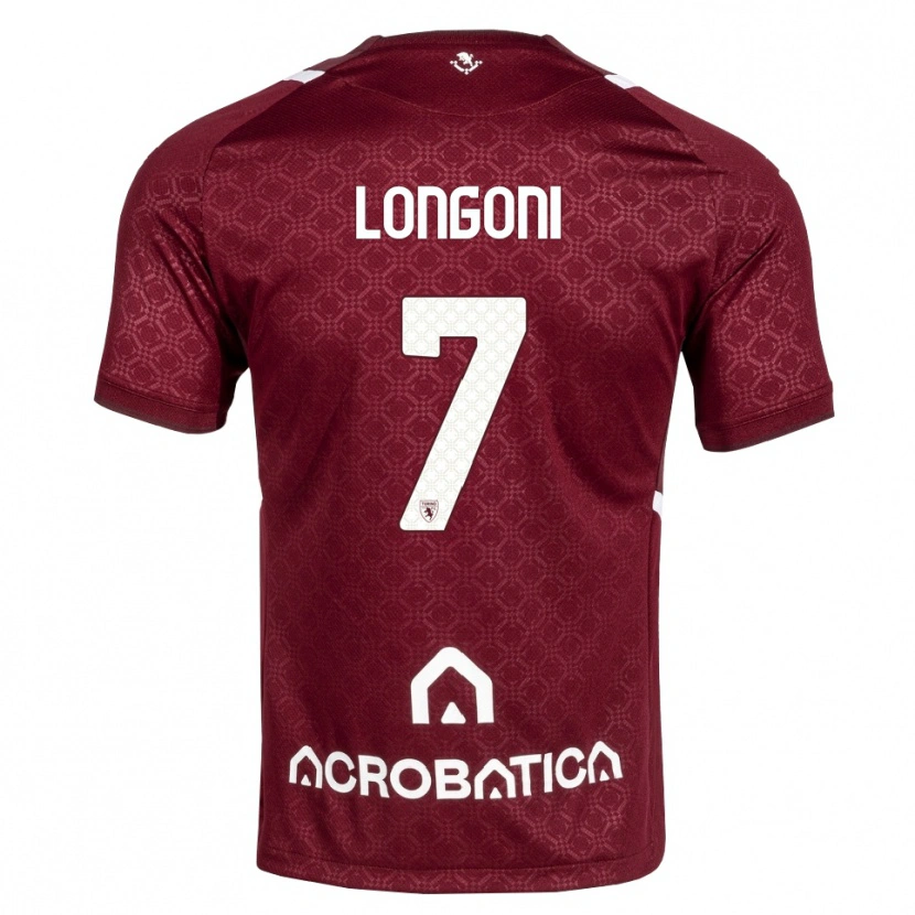 Danxen Mujer Camiseta Marco Longoni #7 Burdeos Blanco 1ª Equipación 2026/27 La Camisa