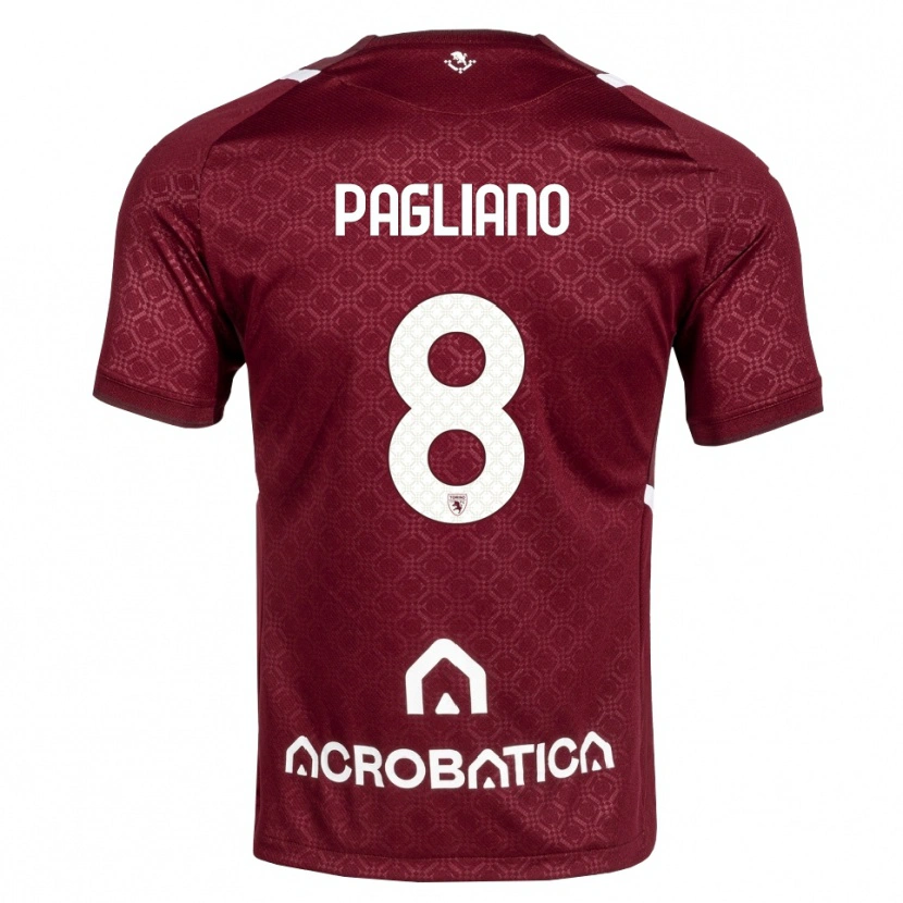 Danxen Mujer Camiseta Nicolò Pagliano #8 Burdeos Blanco 1ª Equipación 2026/27 La Camisa