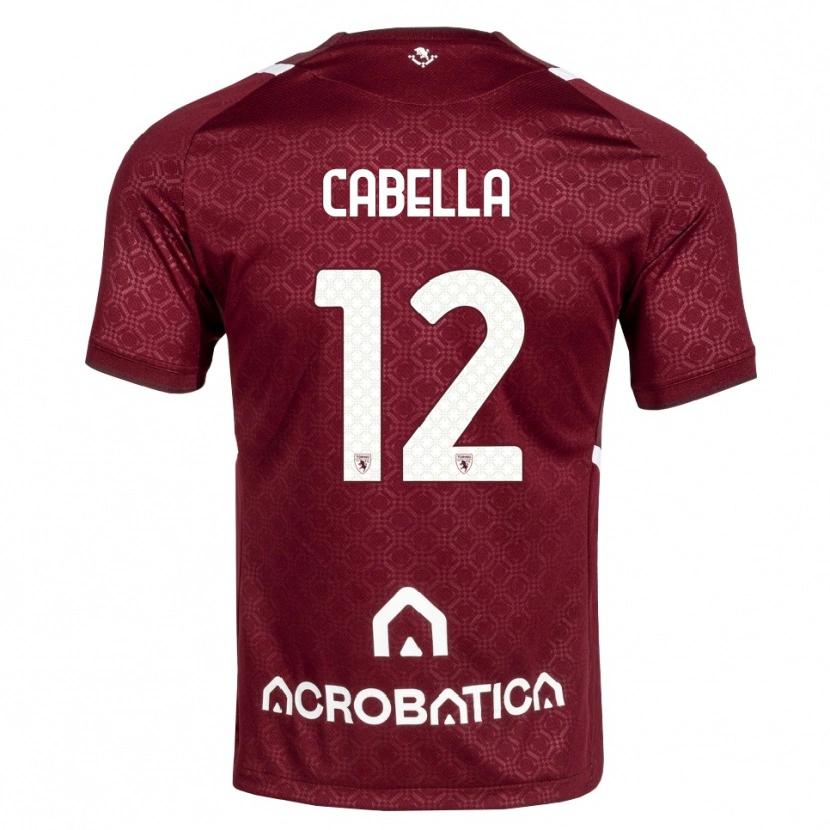 Danxen Mujer Camiseta Matteo Cabella #12 Burdeos Blanco 1ª Equipación 2026/27 La Camisa