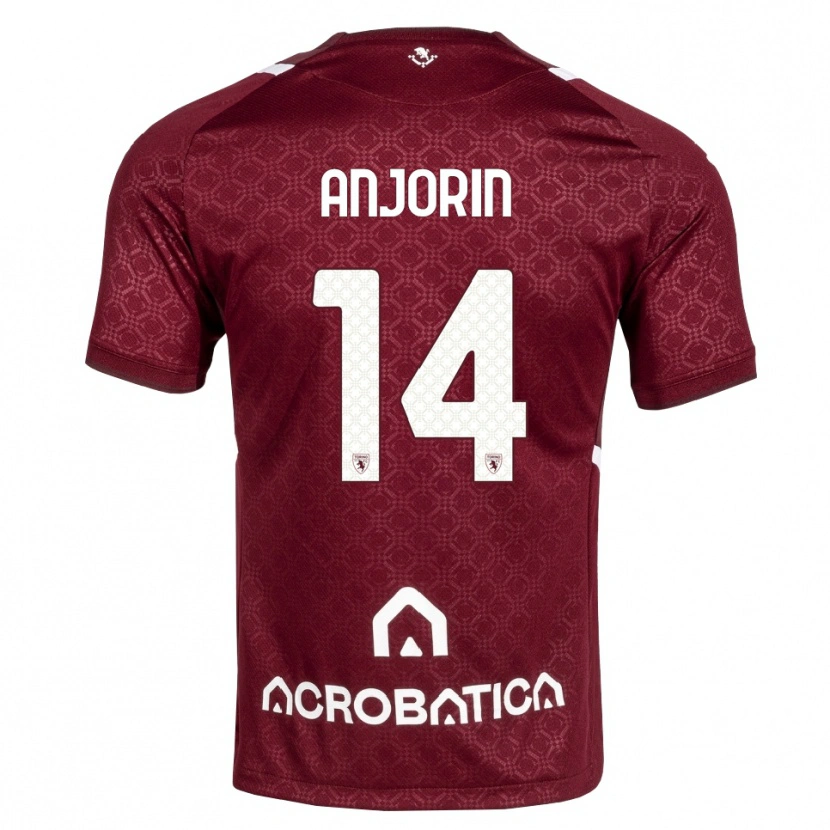 Danxen Mujer Camiseta Tino Anjorin #14 Burdeos Blanco 1ª Equipación 2026/27 La Camisa