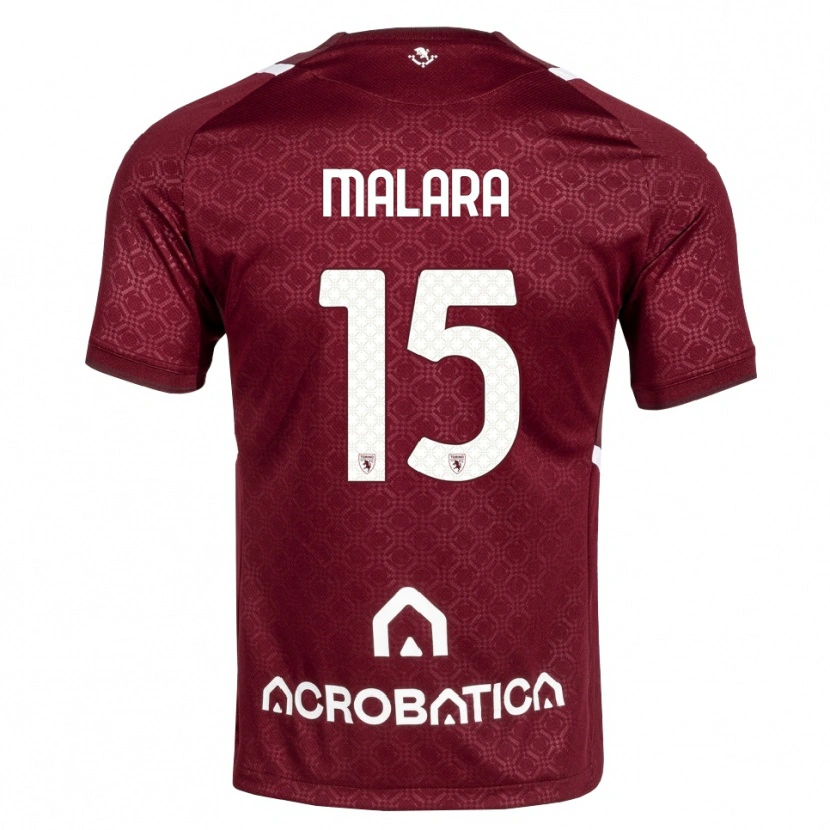 Danxen Mujer Camiseta Sara Malara #15 Burdeos Blanco 1ª Equipación 2026/27 La Camisa