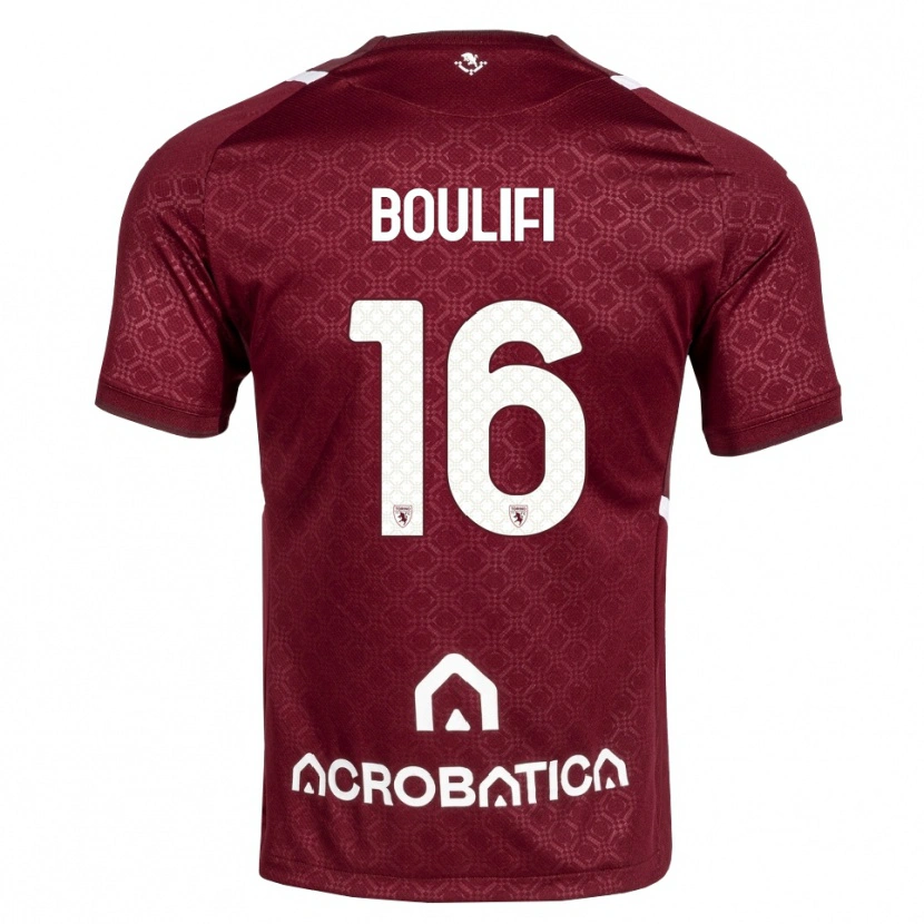 Danxen Mujer Camiseta Youssef Boulifi #16 Burdeos Blanco 1ª Equipación 2026/27 La Camisa