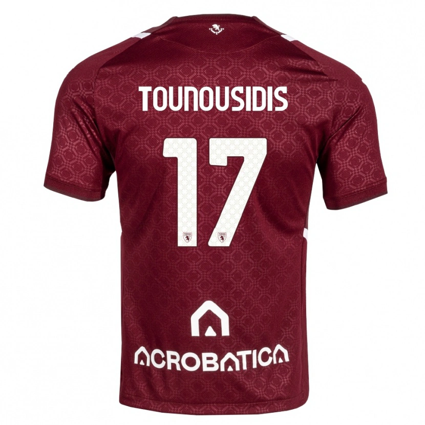 Danxen Mujer Camiseta Kyriakos Tounousidis #17 Burdeos Blanco 1ª Equipación 2026/27 La Camisa