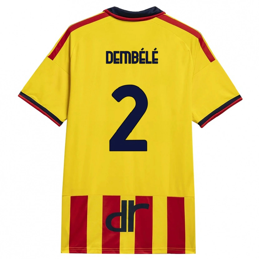 Danxen Mujer Camiseta Ali Dembélé #2 Amarillo Rojo 1ª Equipación 2026/27 La Camisa