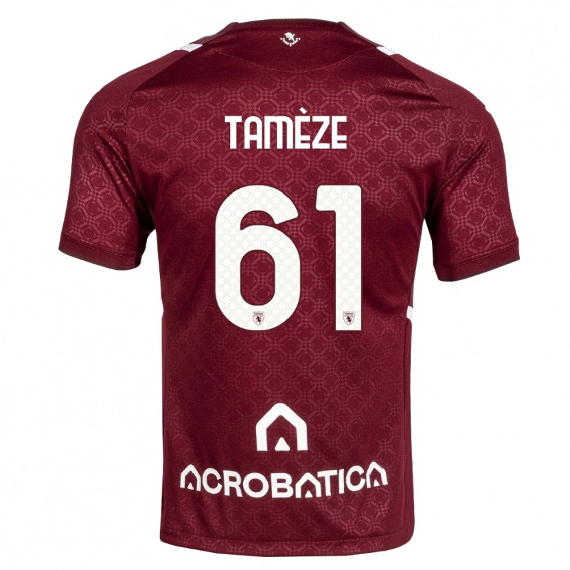 Danxen Mujer Camiseta Adrien Tamèze #61 Burdeos Blanco 1ª Equipación 2026/27 La Camisa