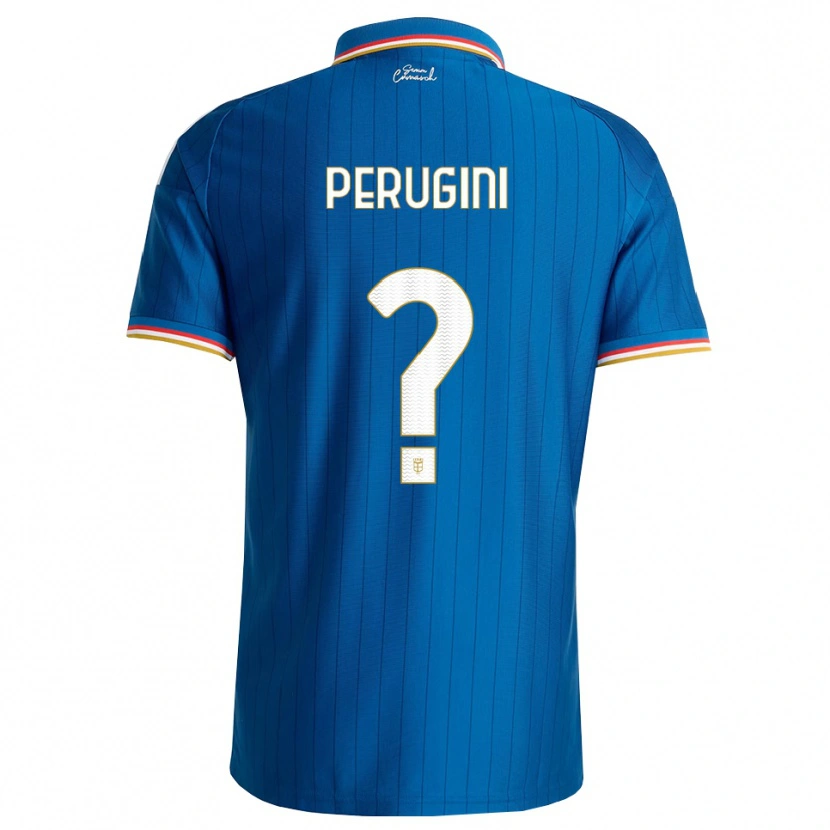 Danxen Mujer Camiseta Mattia Perugini #0 Azul Blanco Rojo 1ª Equipación 2026/27 La Camisa