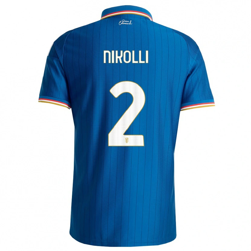 Danxen Mujer Camiseta Denis Nikolli #2 Azul Blanco Rojo 1ª Equipación 2026/27 La Camisa