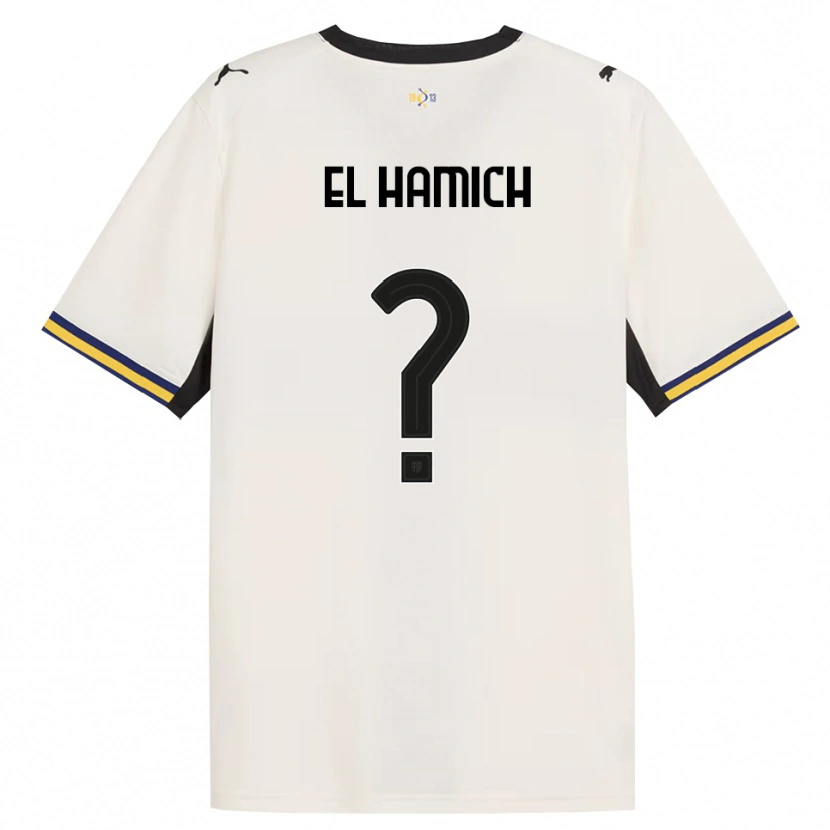 Danxen Mujer Camiseta Anas El Hamich #0 Blanco Roto Negro Amarillo 1ª Equipación 2026/27 La Camisa