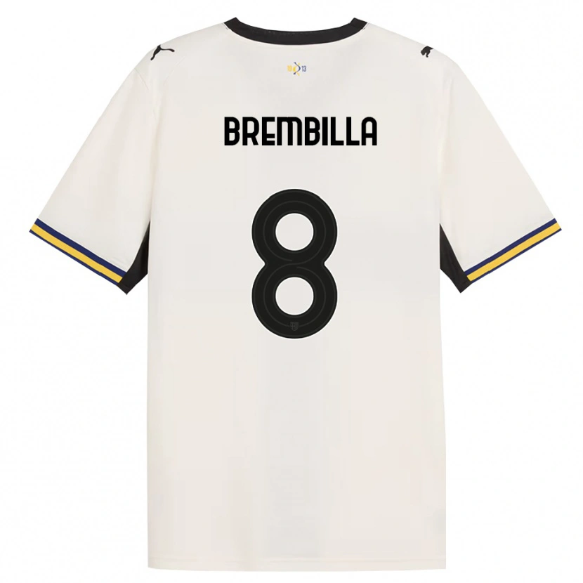 Danxen Mujer Camiseta Cristiano Brembilla #8 Blanco Roto Negro Amarillo 1ª Equipación 2026/27 La Camisa