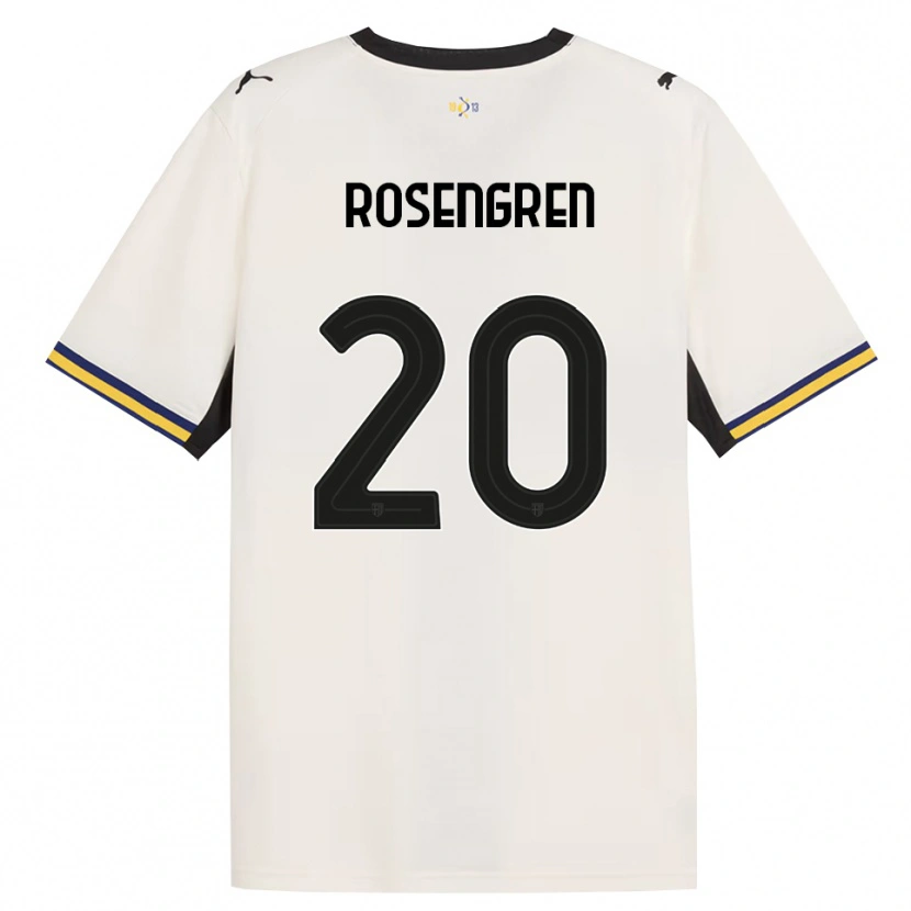 Danxen Mujer Camiseta Lukas Rosengren #20 Blanco Roto Negro Amarillo 1ª Equipación 2026/27 La Camisa